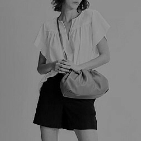 COUNTRY ROAD Crinkle Popover Crepe Cotton Rust Top Blouse - Picture 13 of 16